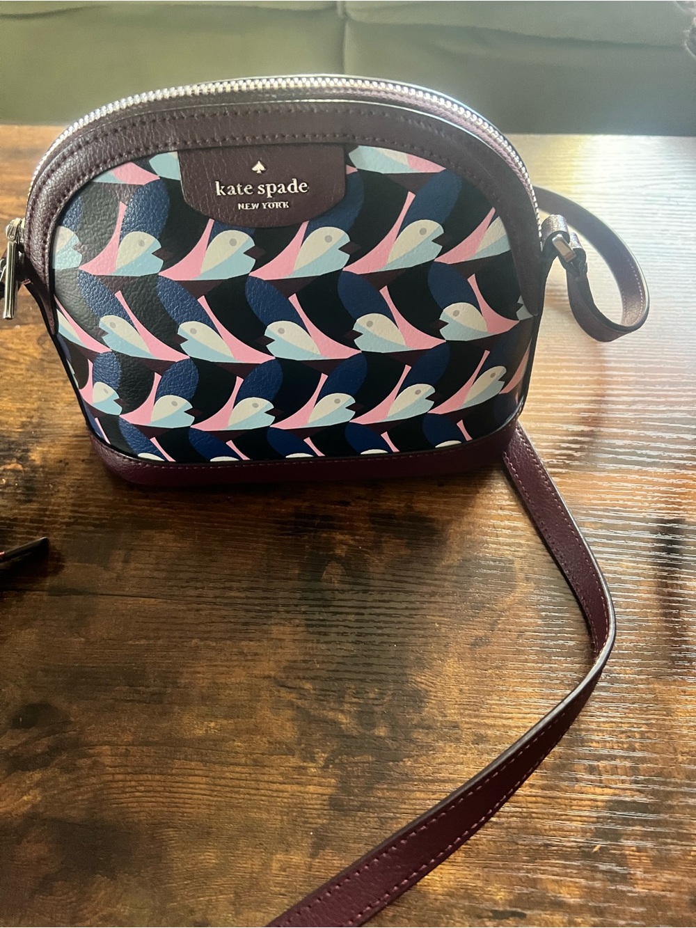 Kate Spade New York Sylvia Geo Birds Dome Crossbody Bag NWOT
